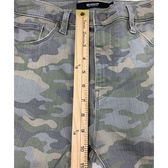 Hudson Camo Jeans Womens 28 Barbara Super Skinny Raw Hem Military Style - Picture 7 of 10